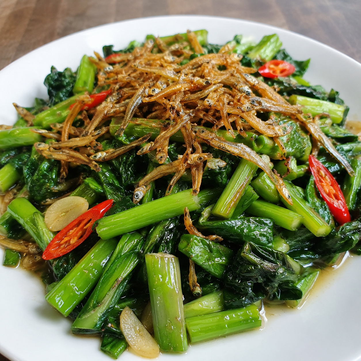 Calcium-Rich Stir-Fry Kailan with Ikan Bilis