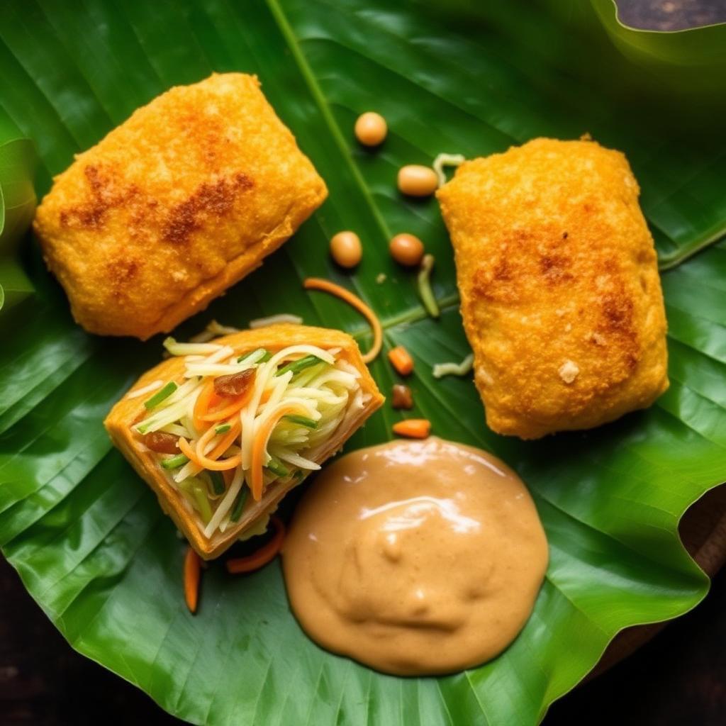Tauhu Sumbat (Stuffed Tofu) with Peanut Sauce